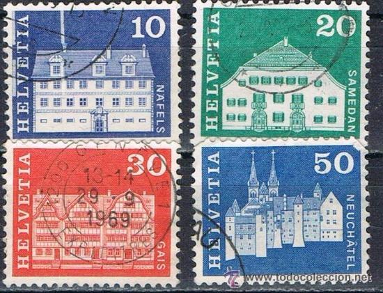 Sellos: SUIZA - LOTE 4 SELLOS - EDIFICIOS (USADO) LOTE 25 - Foto 1