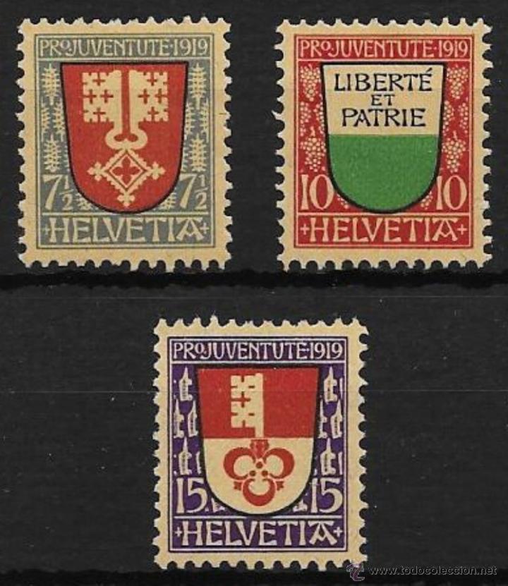 Sellos: SUIZA YVERT N&ordm; 173/75 - Foto 1