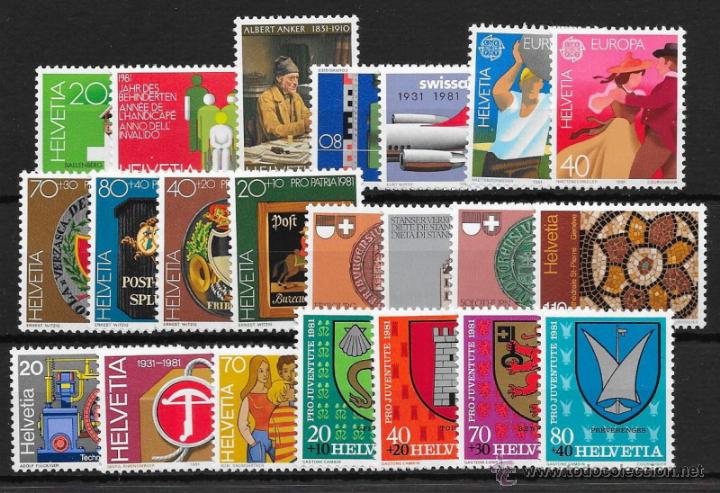 Sellos: SUIZA A&Ntilde;O 1981 COMPLETO - Foto 1