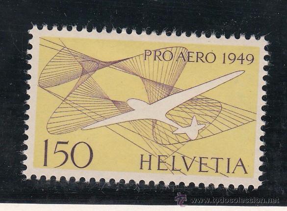 Sellos: suiza a 44 con charnela, avion, - Foto 1