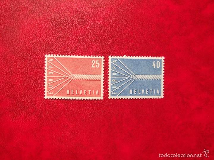 Sellos: SUIZA 1957, YVERT 595-96, MNH-SC - Foto 1