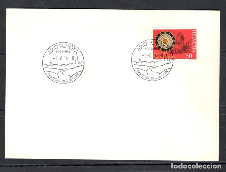 Selos: Carta postal,Suiza,1984,matasellos especial,Sch&ouml;tz,Yvert 1197