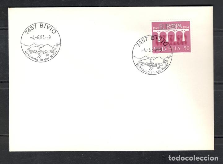 Selos: Carta postal,Suiza,1984,matasellos especial,Bivio,Yvert 1199
