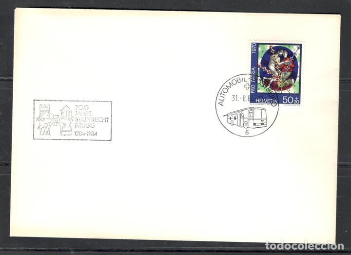 Timbres: Carta postal,Suiza,1970,autom&oacute;vil postal,Yvert 860