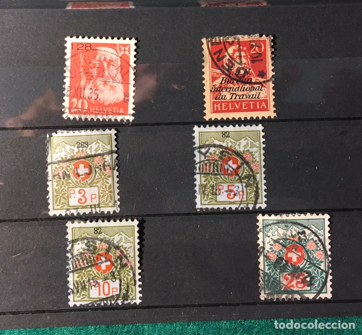Sellos: Ficha con 6 sellos SUIZA 2&deg; CENTENARIO - Foto 1