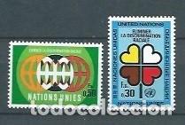 Selos: Naciones Unidas,Ginebra,1971,Eliminar la discriminaci&oacute;n racial,yvert 19-20,MNH**