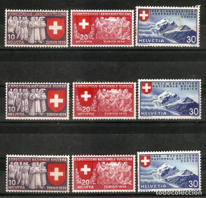 Selos: SUIZA,1939,CAT.YT.320/328.