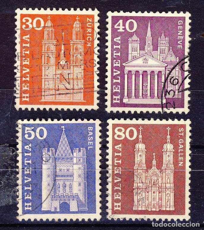 Timbres: SUIZA.- MONUMENTOS.- (4)