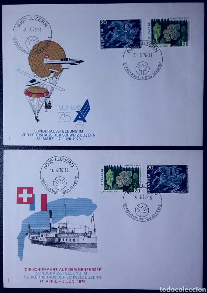 Sellos: Sobres de Suiza 1976 - Foto 1