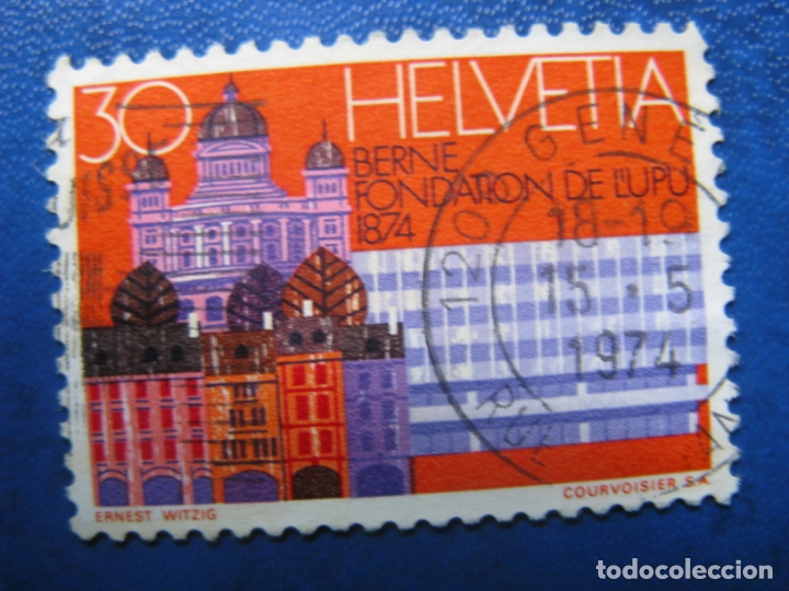 Sellos: suiza, 1974* cent. de la U.P.U. - Foto 1