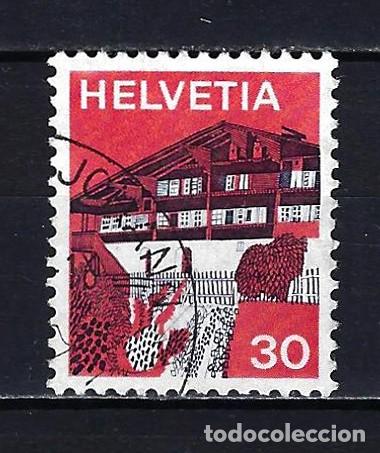 Sellos: 1973 Suiza Michel 1007 Yvert 937 Casas edificios - Usado - Foto 1