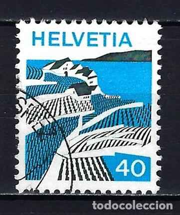 Sellos: 1973 Suiza Michel 1008 Yvert 938 Casas edificios - Usado - Foto 1