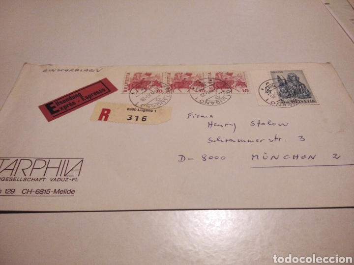 Sellos: Sobre con sellos Suiza - Foto 1