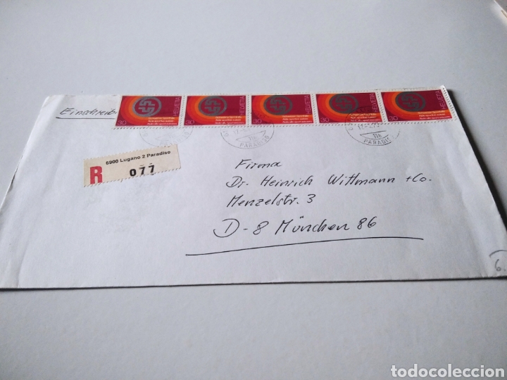 Sellos: Sobre con sellos Suiza - Foto 1