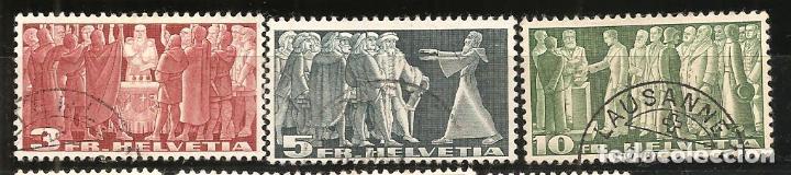 Sellos: SUIZA, YVERT 313/5, MATASELLADO - Foto 1