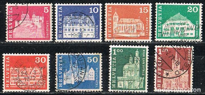 Sellos: Suiza Ivert n&ordm; 815/822, Edificios, usado - Foto 1
