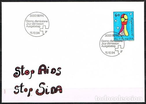 Sellos: [E0123] Suiza 1994, FDC Stop SIDA (NS) - Foto 1