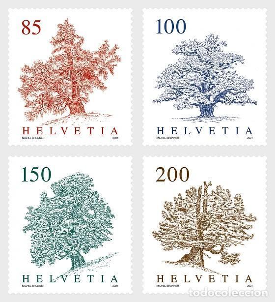 Sellos: Switzerland 2021 - Trees stamp set mnh - Foto 1