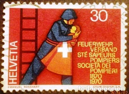 Sellos: 1970 SUIZA. Bomberos. - Foto 1