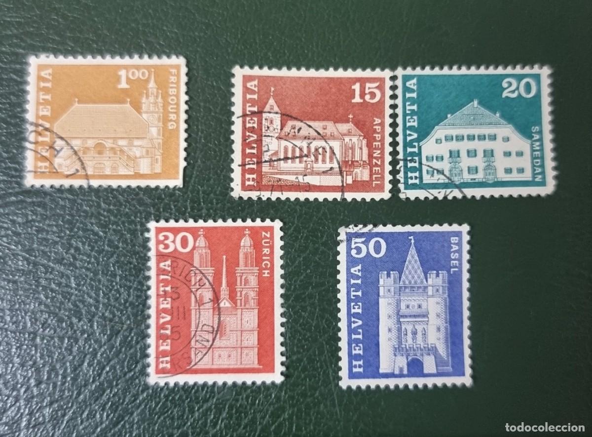Sellos: 5 SELLO USADO SUIZA EDIFICIOS - Foto 1