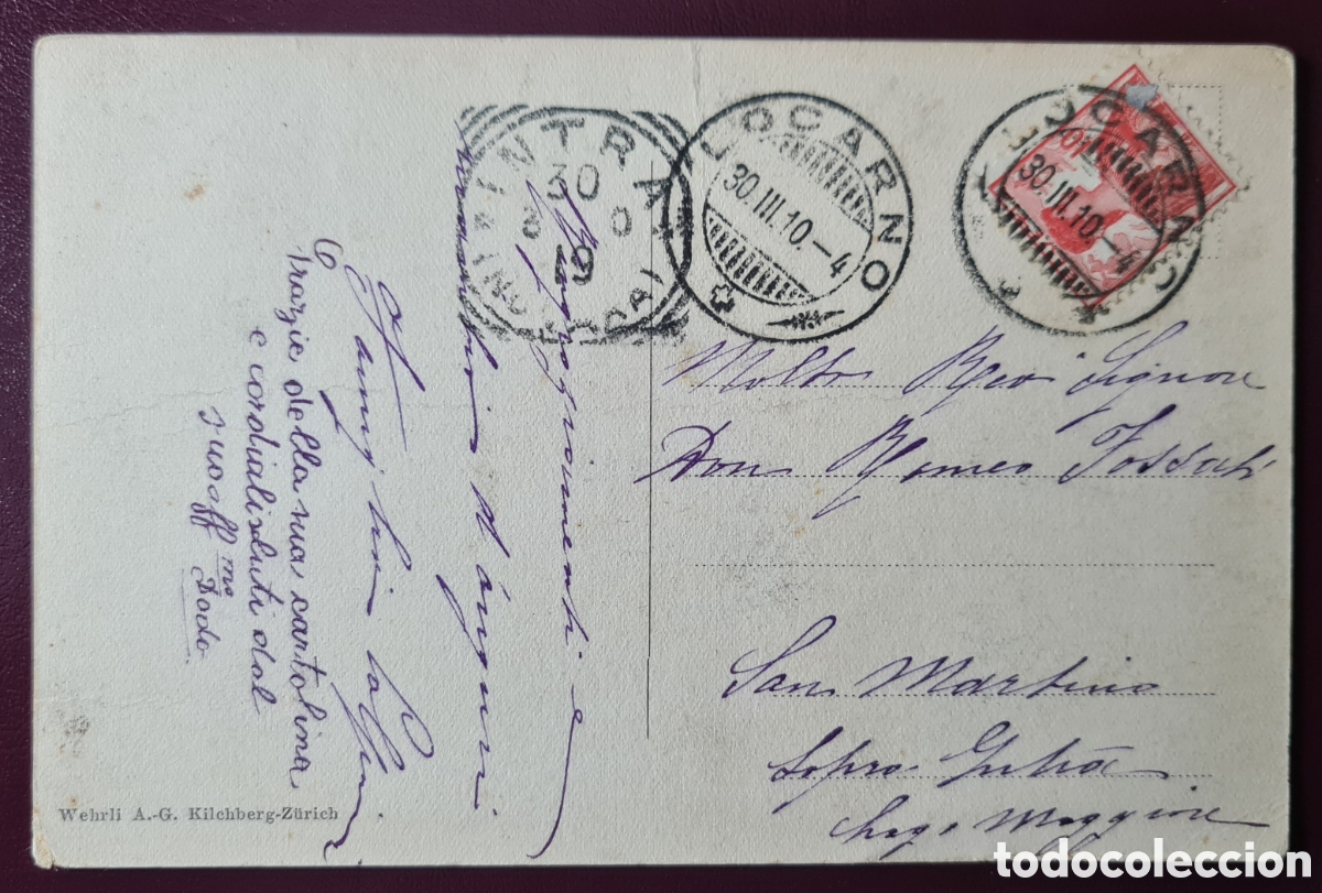 Sellos: Postal circulada de Suiza de 1910 - Foto 2