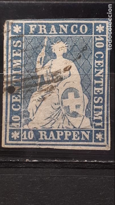 Sellos: SUIZA. Año 1854-62 ° Yvert 27b.