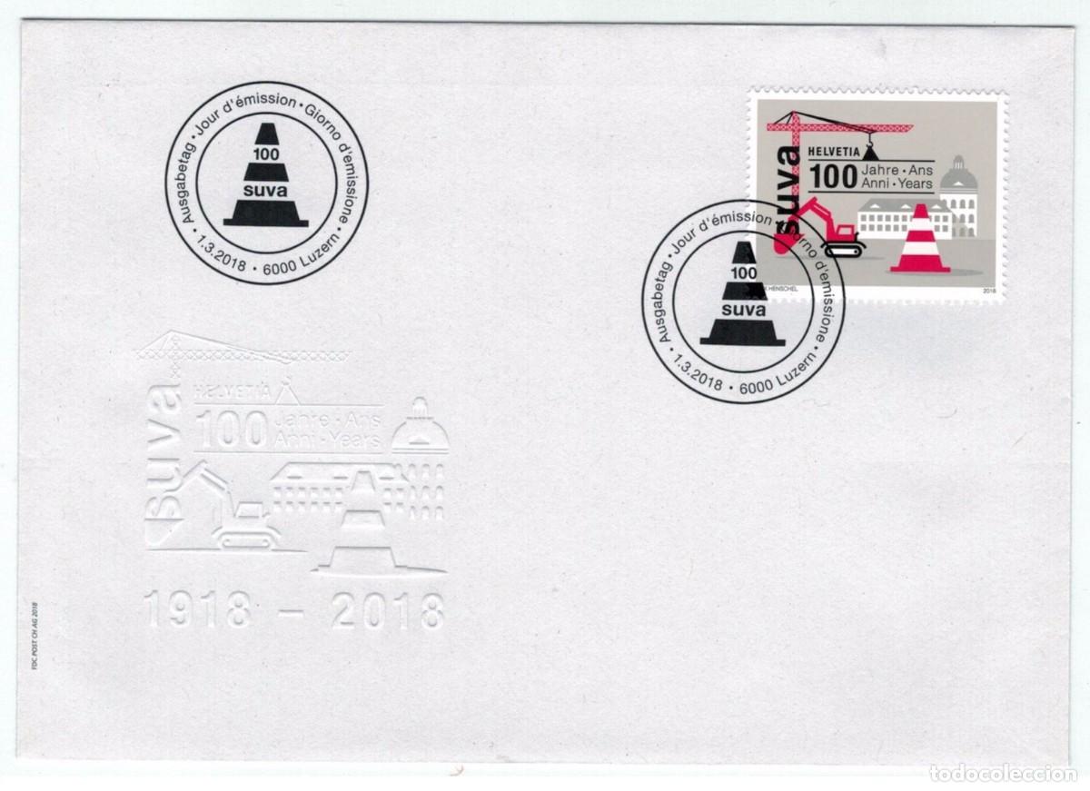Sellos: Switzerland 2018 - 100 ans de la SUVA FDC - Foto 1