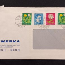 Sellos: DM)1961, SWITZERLAND, LETTER CIRCULATED IN SWITZERLAND WITH STAMPS, PRO YOUTH, DANDELION, ALEXANDRE