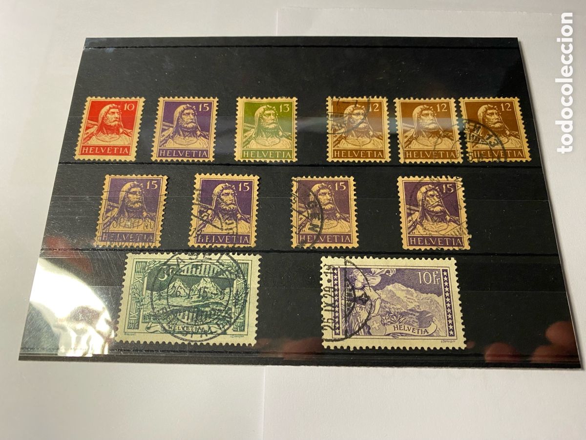 Sellos: SUIZA 1914/18 SERIE 138 a 144 (referencia catalago Ivert )EFIGIE DE GUILLERMO TELL