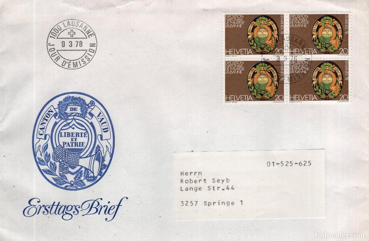Sellos: SUIZA 1978 CARTA FDC MICHEL CH 1116