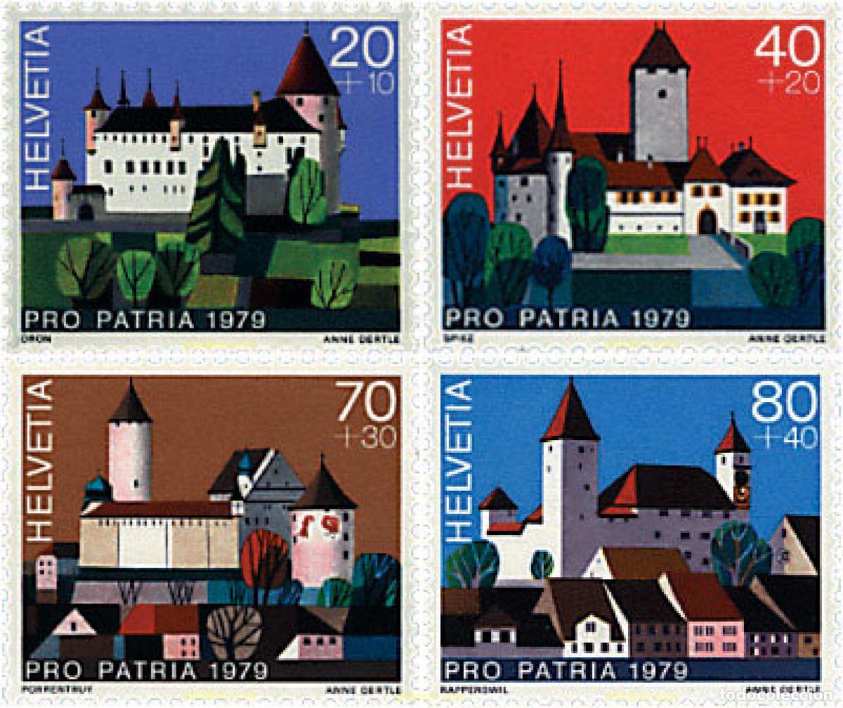 Sellos: 128516 MNH SUIZA 1979 PRO PATRIA. CASTILLOS SUIZOS