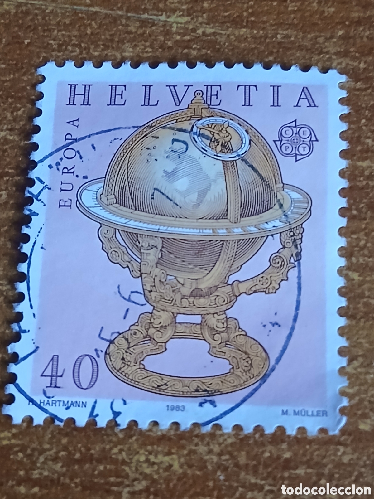 Sellos: Sello Suiza Helvetia 1.983 Europa CEPT 40 francos
