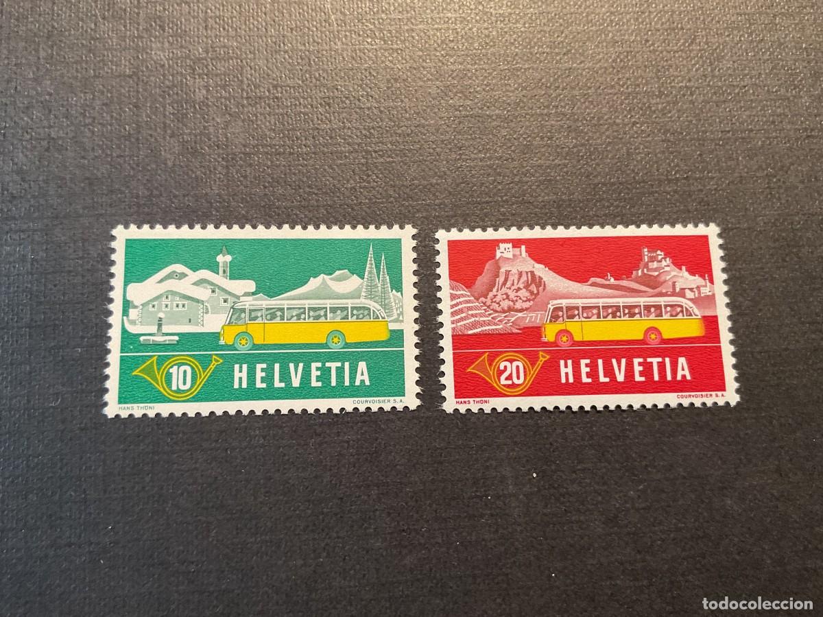 Sellos: SUIZA N&ordm; YVERT 537/8*** A&Ntilde;O 1953. AUTOBUSES POSTALES ALPINOS