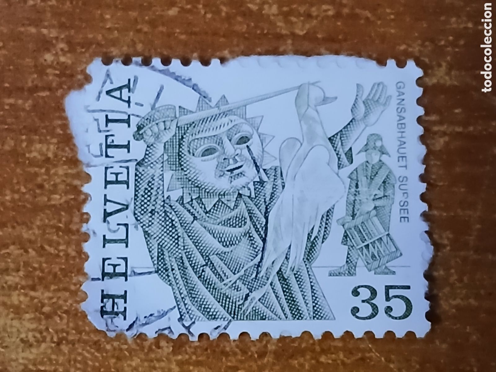 Sellos: Sello Suiza 1.977 Helvetia Costumbres Populares