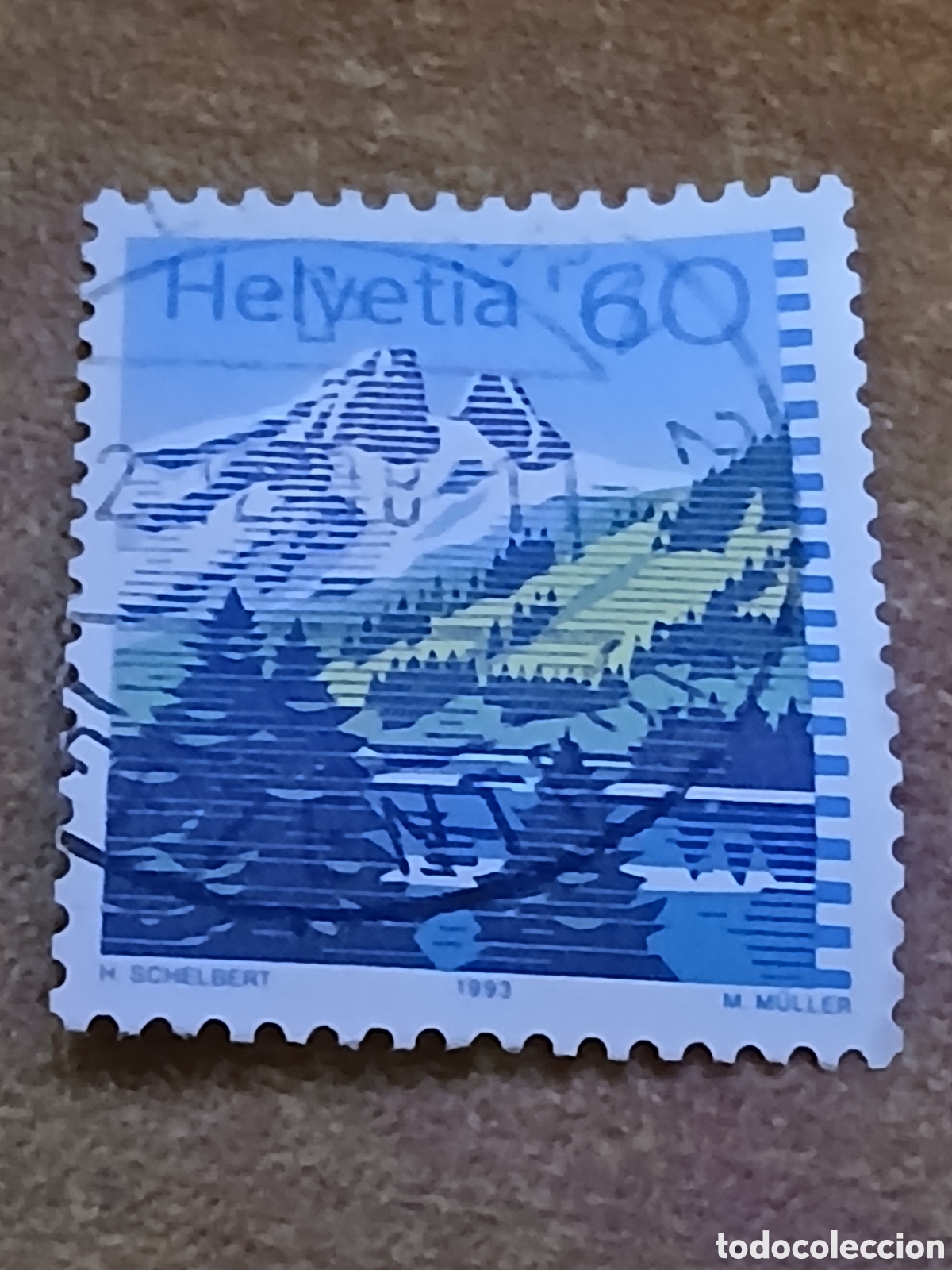 Sellos: Sello Suiza 1.993 Helvetia Lago de Taney