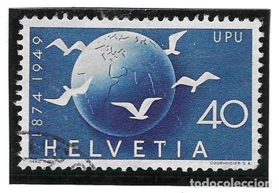 Sellos: Sello usado Suiza. Yvert n&ordm; 476. a&ntilde;o 1949. 75 Aniv. de la U.P.U. ref. 2-suiza476