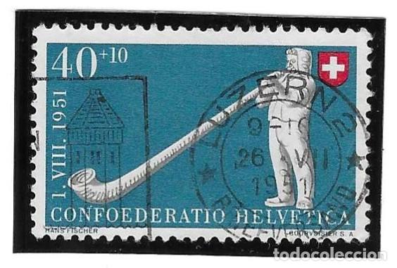 Sellos: Sello usado Suiza. Yvert n&ordm; 511. a&ntilde;o 1951. Instrumentos Musicales. ref. 2-suiza511