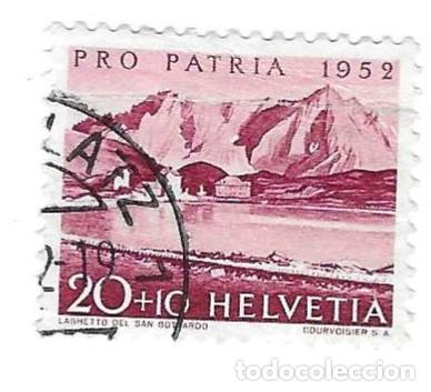 Sellos: Sello usado Suiza. Yvert n&ordm; 533. a&ntilde;o 1953. Pro Patria, Lagos, Paisajes. ref. 2-suiza533