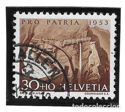 Sellos: Postal Suiza. Yvert n&ordm; 534. a&ntilde;o 1953. Pro Patria. Cascadas, Paisajes. ref. 2-suiza534