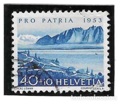 Sellos: Sello usado Suiza, Yvert n&ordm; 535. a&ntilde;o 1953. Pro Patria. Lagos, Paisajes. ref. 2-suiza535