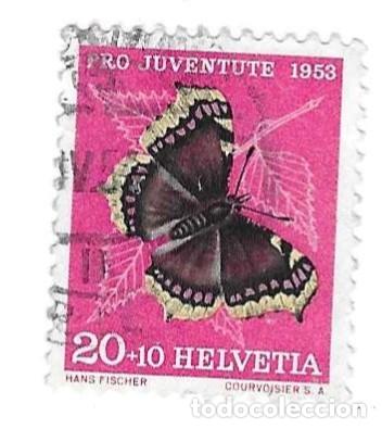 Sellos: Sello usado Suiza. Yvert n&ordm; 541. a&ntilde;o 153. Pro Juventud. Mariposa. ref. 2-suiza541