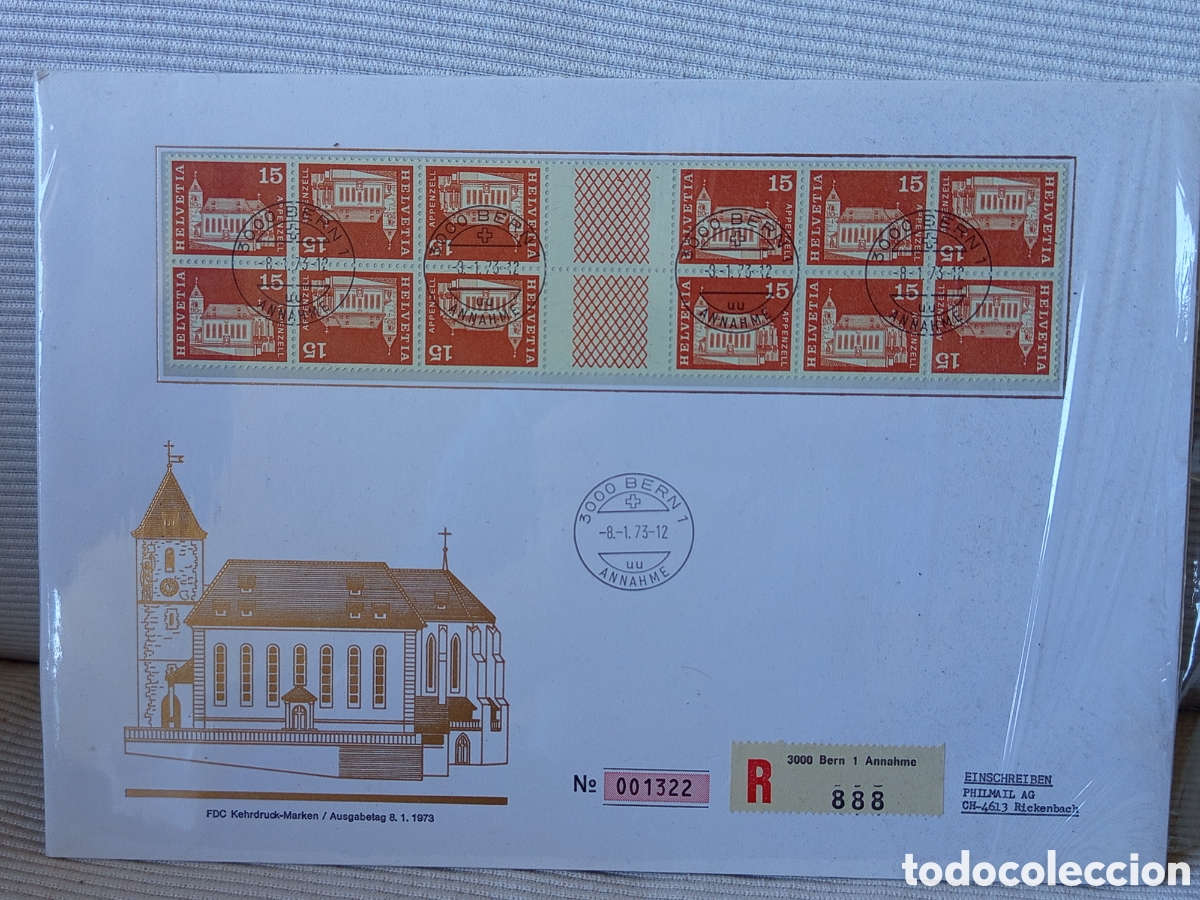 Sellos: FDC Suiza 1973 - Kehrdruck-Marken (T&ecirc;te-b&ecirc;che) - Zumstein 414 / Michel 941 - Appenzell