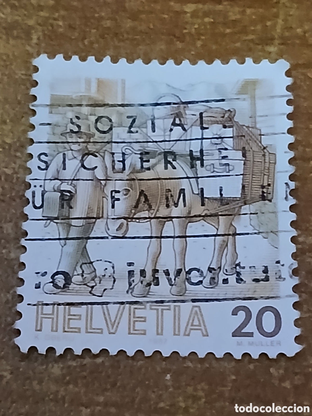 Sellos: Sello Suiza 1.987 Helvetia Seguridad Social para Familias