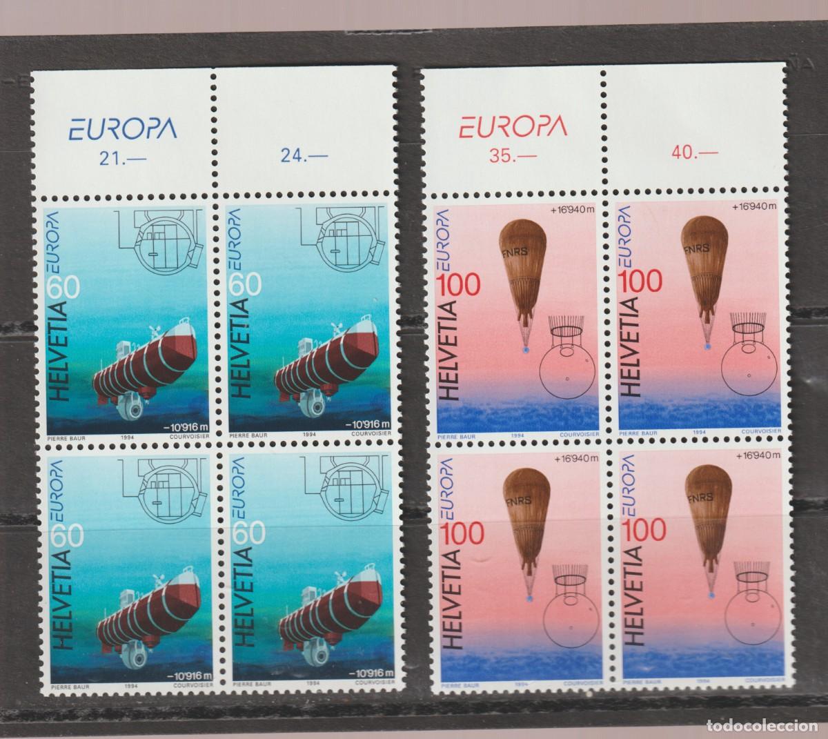 Sellos: Suisse Switzerland 1994 - Europa CEPT Yvert 1453/1454 b4 mnh**