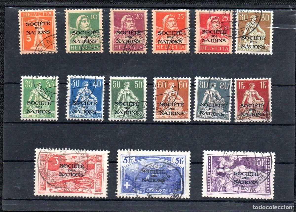 Sellos: SUIZA. 1922-23. OFICIAL. YT 17/31. SOCIEDAD DE LAS NACIONES