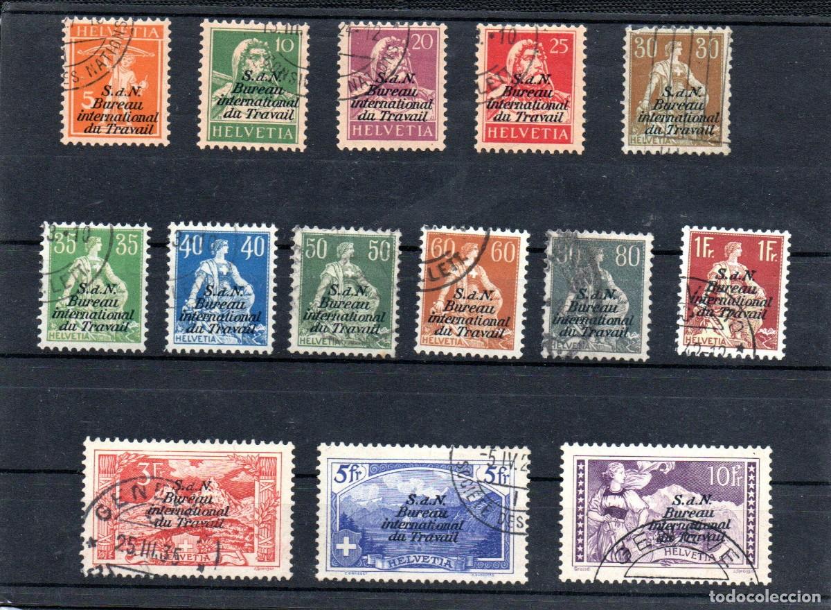 Sellos: SUIZA. 1922-23. OFICIAL. YT 32/45. OFICINA INTERNACIONAL DE TRABAJO