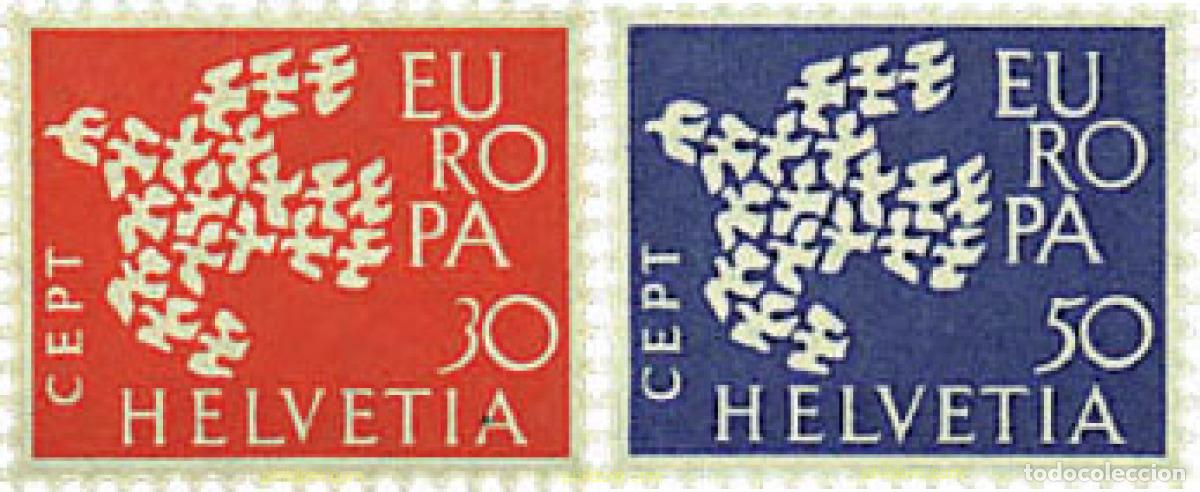 Sellos: 62064 MNH SUIZA 1961 EUROPA CEPT. PALOMA