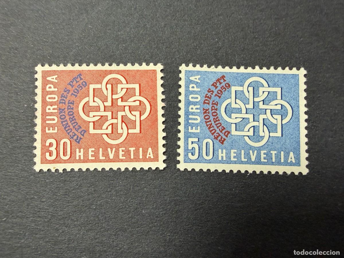Sellos: SUIZA, 1959. YVERT 630/631. TEMA EUROPA CEPT. NUEVOS. SIN FIJASELLOS