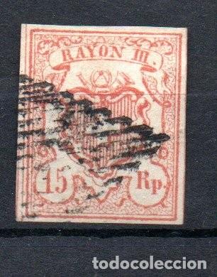 Sellos: SUIZA. 1852. YT 23. CORREOS FEDERALES