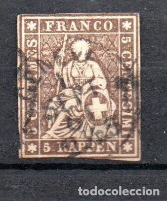 Sellos: SUIZA. 1854-62. YT 26. CORREOS FEDERALES